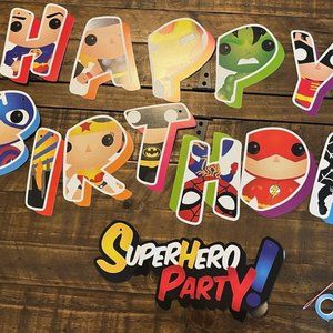 Happy Birthday Banner Superhero Birthday Banner, Superhero Banner, Superhero Gar